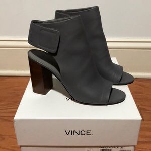 Vince Grey Faye Peep Toe Booties